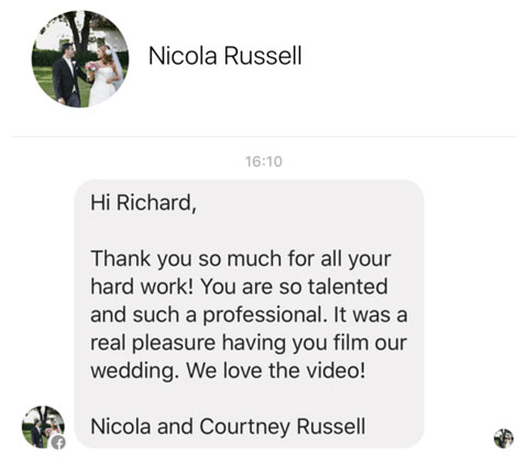 Wedding Video Review by Nicola Russell